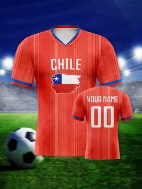 Chile Football Jersey,Personalized Football Training Shirts with Name Number, So